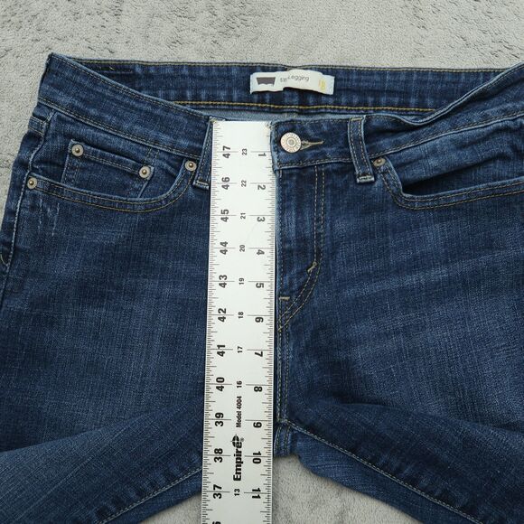Levi's 535 Jeans Junior's Size 11 Blue Mid-Rise Legging Denim 30" Inseam Stretch - Picture 9 of 16